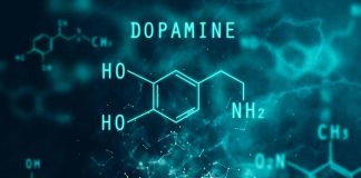 Regulacja dopaminy poprzez świadome zarządzanie bólem i zimnem – jak wpłynąć na szczęście naturalnymi metodami Chemical formula backdrop