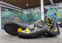 Buty wspinaczkowe dla początkujących, średniozaawansowanych i ekspertów – na co spojrzeć przy wybieraniu? zolte buty skalkowe slabe dopasowanie 1770074601