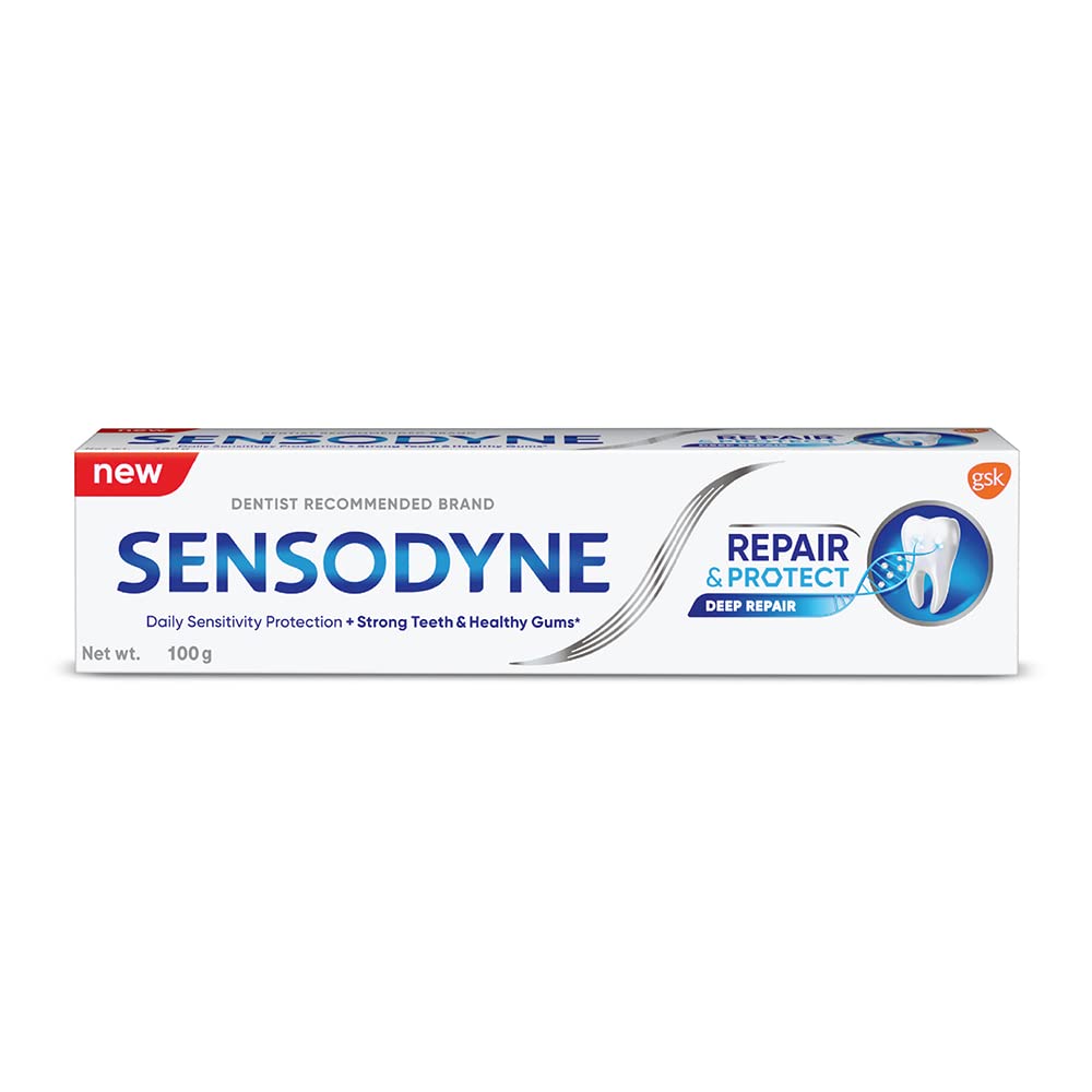 pasta sensodyne repair pomaga zmniejszyć nadwrażliwość zębów na zimno i ciepło pasta do wrażliwych zębów z fluorem
