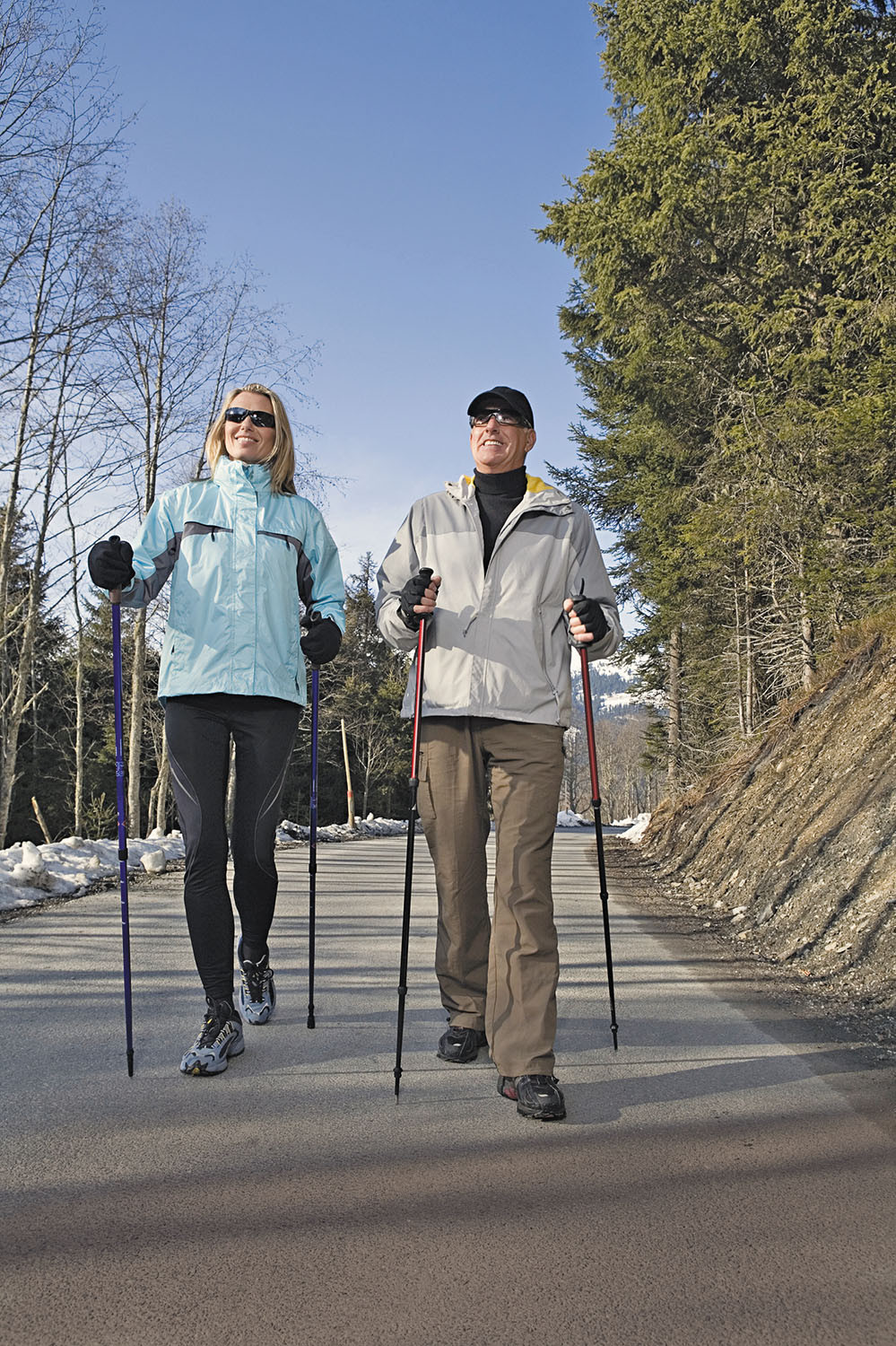 Wnętrze buta do nordic walking z amortyzującą wkładką i systemem wentylacji