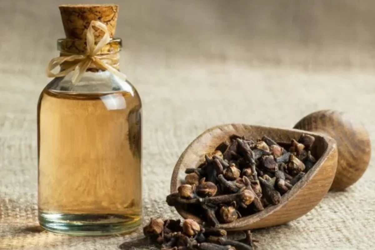 Herbata z imbirem cytryną i goździkami w przezroczystym dzbanku na parapecie