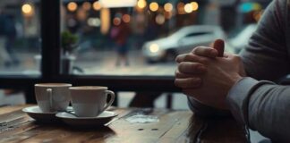 Kawa a lęk: jak kofeina pobudza układ nerwowy i dlaczego u niektórych osób wywołuje niepokój? młoda kobieta pijąca kawę z kubka z napiętą twarzą w kuchni