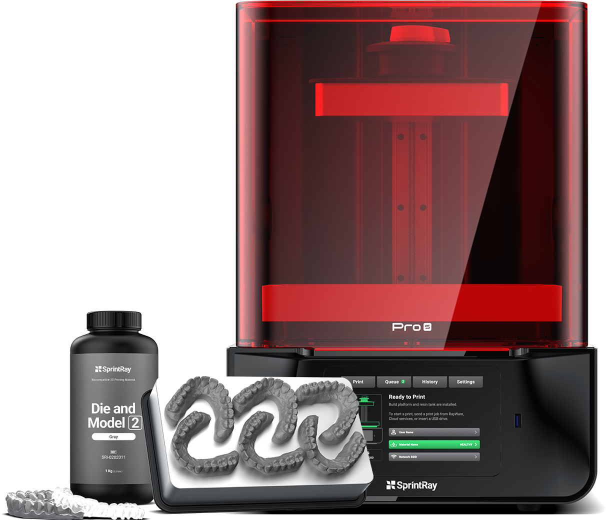 Analiza modeli uzębień z druku 3D Grupa dentystów analizująca wydrukowane modele uzębień przy stole w laboratorium